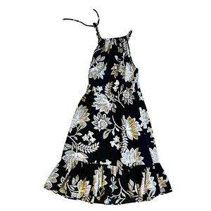 Black/Gray Floral Sleeveless Dress